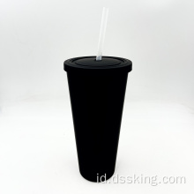 RUMBER RENDAH PLASTIK HITAM Tumbler dinding ganda untuk 22 oz/24oz/650ml Tumbler Jerami